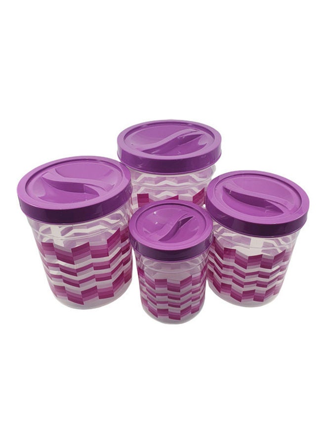 JAYPEE 4-Piece Plastic Food Container Set Purple/Clear 2Liters  - Image 2