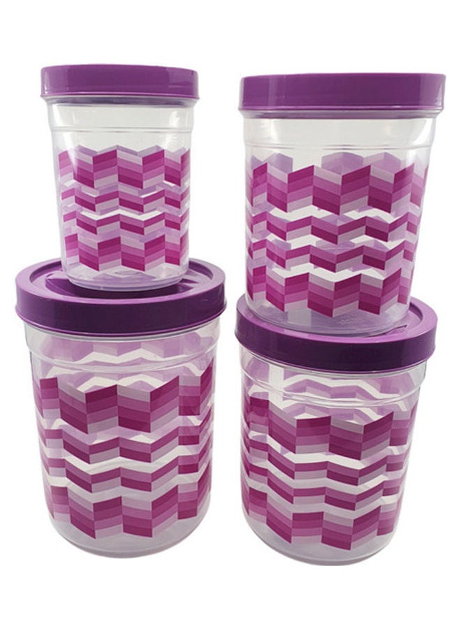 JAYPEE 4-Piece Plastic Food Container Set Purple/Clear 2Liters  - Image 3