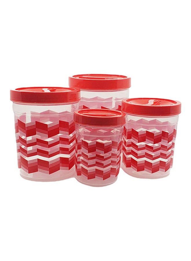 JAYPEE 4-Piece Plastic Food Container Set Red/Clear 2Liters - Image 2