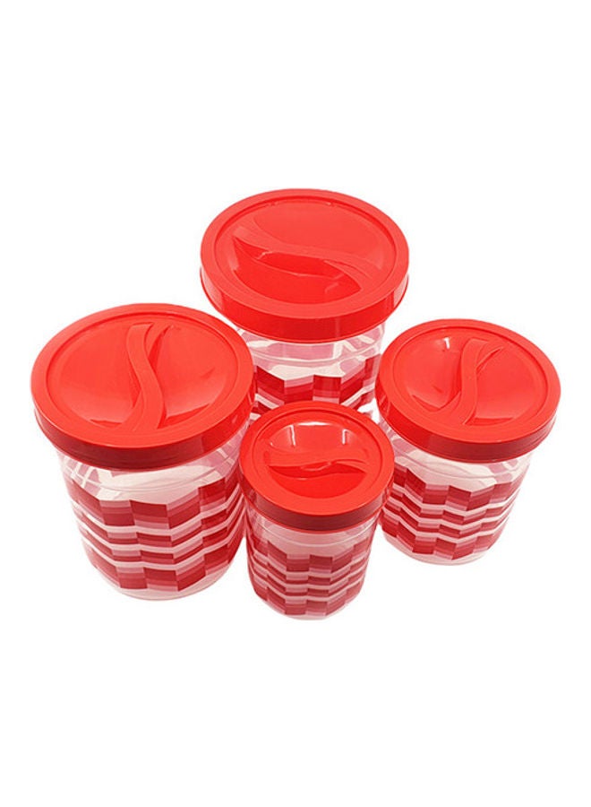 JAYPEE 4-Piece Plastic Food Container Set Red/Clear 2Liters - Image 3