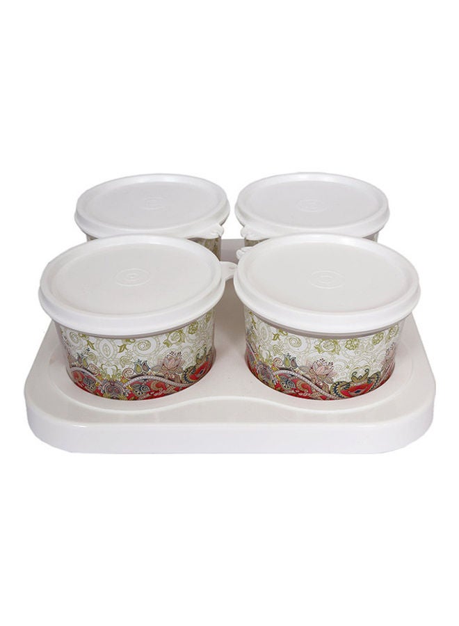 4-Piece Container Serving Set With Tray White/Red 500ml - v1645356134/N52731245A_2