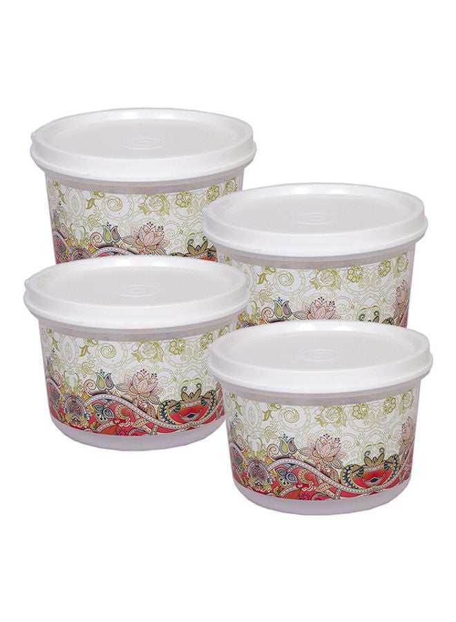 JAYPEE 4-Piece Container Serving Set With Tray White/Red 500ml  - Image 3