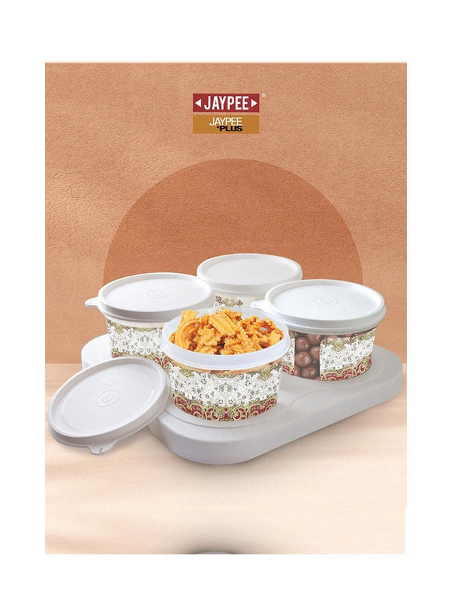 4-Piece Container Serving Set With Tray White/Red 500ml - v1645356136/N52731245A_6