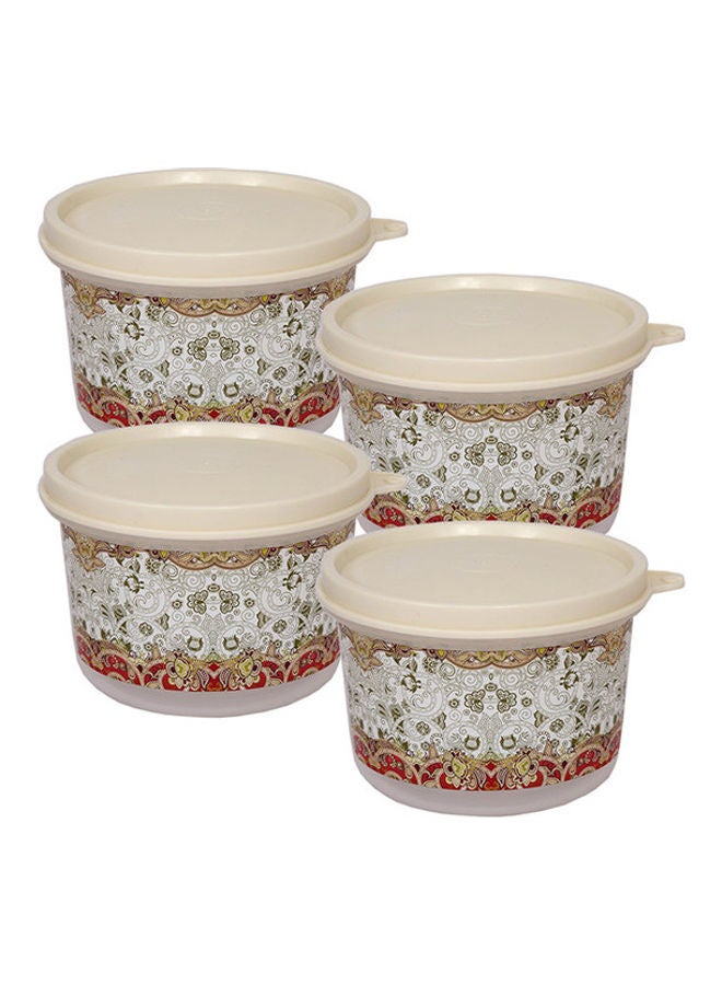 JAYPEE 4-Piece Container Serving Set With Tray Ivory/Red 500ml - Image 3