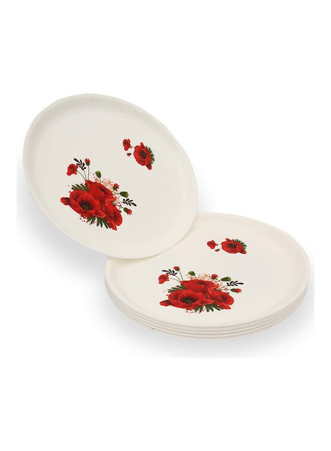 12-Piece Le Dinner Plates And Bowl Set White/Red 30cm - v1645356553/N52731250A_2