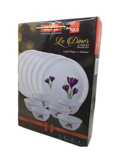 JAYPEE 12-Piece Le Dinner Round Set White/Blue 30cm  - Image 5