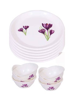 JAYPEE 12-Piece Le Dinner Round Set White/Purple 30cm  - Image 1