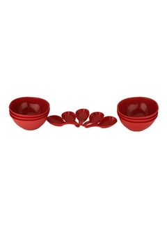 JAYPEE 12-Piece Le Dinner Celebration Soup Bowl And Spoon Set Red 250ml  - Image 4