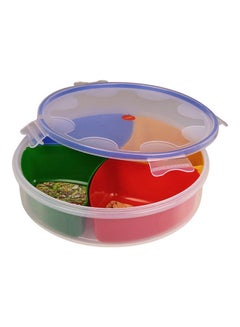 JAYPEE Air-Tight Plastic Container With 4 Segment Multicolour 24.2x24.2x7.5cm  - Image 4