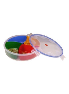 JAYPEE Air-Tight Plastic Container With 4 Segment Multicolour 24.2x24.2x7.5cm  - Image 5