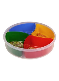 JAYPEE Air-Tight Plastic Container With 4 Segment Multicolour 24.2x24.2x7.5cm  - Image 2