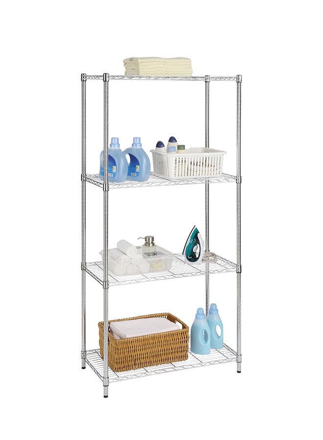 Cameltough CamelTough Wire Rack 4 Shelf Adjustable Storage Rack  Heavy Duty Shelving Unit for Pantry  Laundry  Bathroom  Kitchen  Garage Closet Organization  600Lbs Capacity  Chrome  90L X 45W X 180H cm  HTC-WR605 Chrome 91 x 45 x 182cm  - Image 1