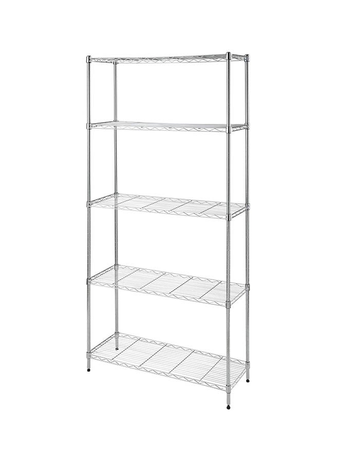 CamelTough Wire Rack 5 Shelf Adjustable Storage Rack  Heavy Duty Shelving Unit for Pantry  Laundry  Bathroom  Kitchen  Garage Closet Organization  600Lbs Capacity  Chrome  90L X 35W X 180H cm  HTC-WR606 Chrome 91 x 35 x 182cm - v1645358007/N11002067A_2