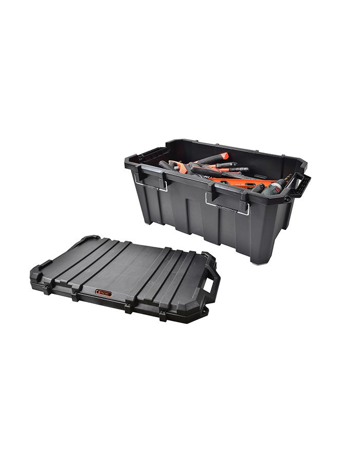 Tactix - Heavy Duty Outdoor Storage Box 85 litre Black 36x85x49cm - Image 1