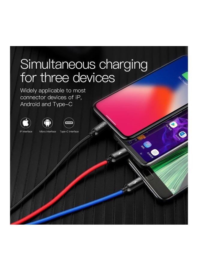 Baseus 3 in 1 Cable USB for Type-C + Lightning + Micro 3.5A 30cm Multicolour - Image 5
