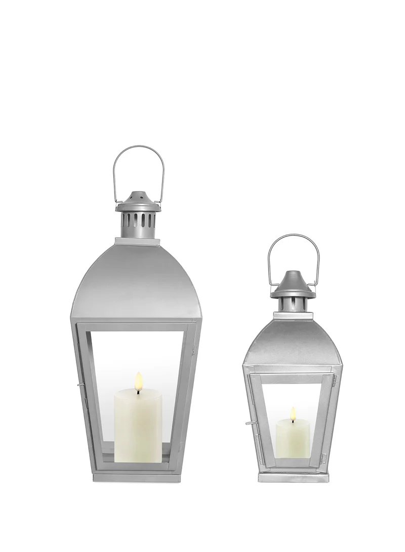 ebb & flow Modern Ideal Design Handmade Lantern Unique Luxury Quality Scents For The Perfect Stylish Home Silver 8.63X8.63X27cm