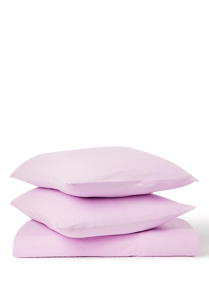 Noon East Duvet Cover Set- With 1 Duvet Cover 160X200 Cm And 2 Pillow Cover 48X74+12 Cm - For Twin Size Mattress - 100% Cotton 140 GSM