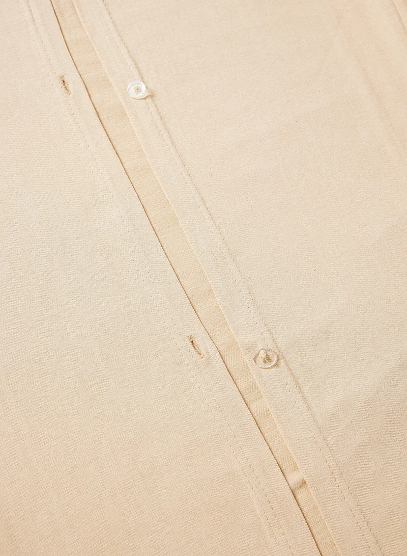 Noon East Duvet Cover Set- With 1 Duvet Cover 160X200 Cm And 2 Pillow Cover 48X74+12 Cm - For Twin Size Mattress - 100% Cotton 140 GSM Beige Twin