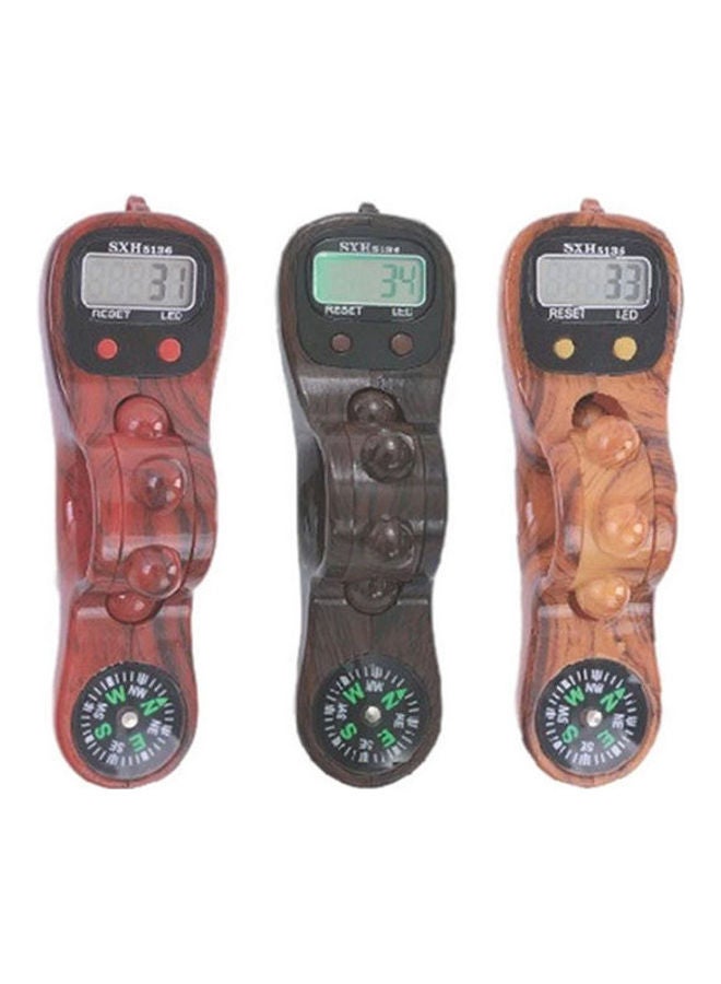 Rotating Prayer Beads With Led Digital Counter Wood Brown