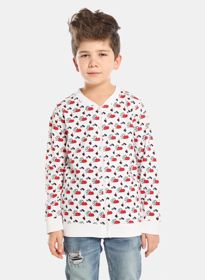 Boys All-Over Print Zip-Up Jacket Red/White/Black - v1645430795/N48660738V_1