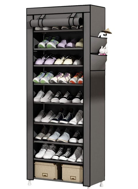 9-Layer Shoe Rack 27 Pairs Of Shoes Grey/Black 160x60x30cm