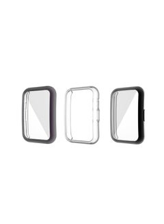 FITME 3-Pieces of Full Cover for Huawei Watch Fit 5x4x1.20cm Clear/Grey/Black  - Image 1
