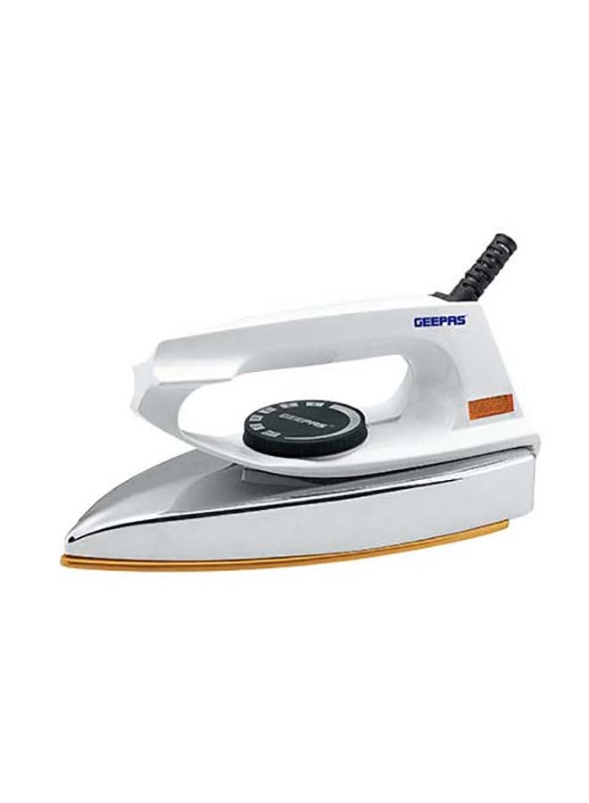 GEEPAS - Automatic Dry Iron - 60 Micron Teflon Sole Plated, Big fabric guide & Pilot Indicator |Overheat  Safe And Automatic Power Cut Off | Easy Heal Rest & Cord Wrap Facility, Anti Shock Handle & Thermostat Pilot Lamp. 1200.0 W GDI7729 Beige - Image 1
