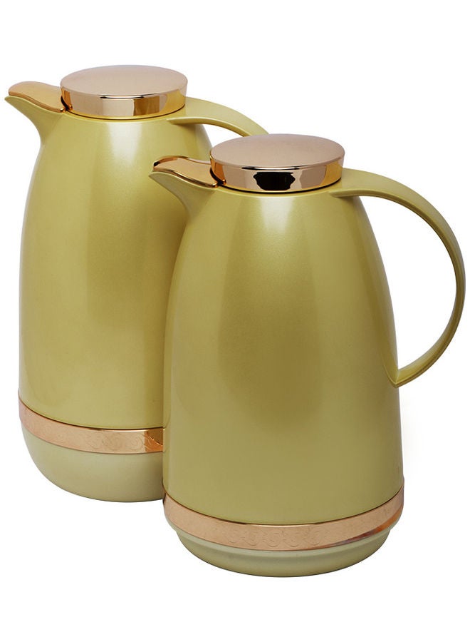 Golden Fire 2-Piece Taiwanese Thermos Set Gold 1.3Liters