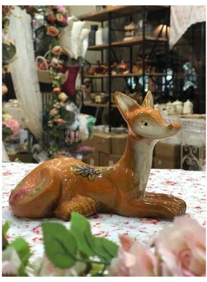 Handsomegift Ceramic Fox Multicolour 18x10cm - Image 2