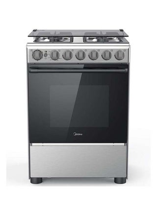 4 Burner Gas Cooker 60 x 60 cm, Full Safety, Auto Ignition, Rotisserie, Thermostat, Separate Knob for Oven and Grill,1 year Warranty BME62058FFD-D Silver/Black - v1645446354/N51437294A_1
