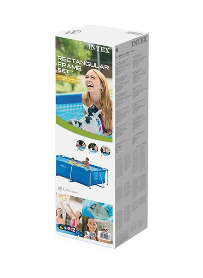 INTEX Superior Strength And Longer Durability Sturdy Rectangular Unisex Frame Swimming Pool Blue Model 28271 Summer Fun Water Play 260x160x65cm