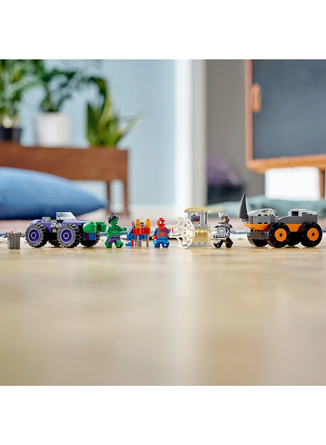 LEGO 6378831 Marvel Spidey And His Amazing Friends Hulk Vs. Rhino Truck Showdown 10782 Building Kit; Playset Comes With 2 Lego Spider-Man Vehicles; Birthday Gift For Kids Aged 4+ (110 Pieces) 4+ Years