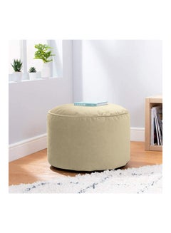 PENHALIGON'S Velvet Round Bean Bag Pouffe Light Beige 55x55x35cm  - Image 2