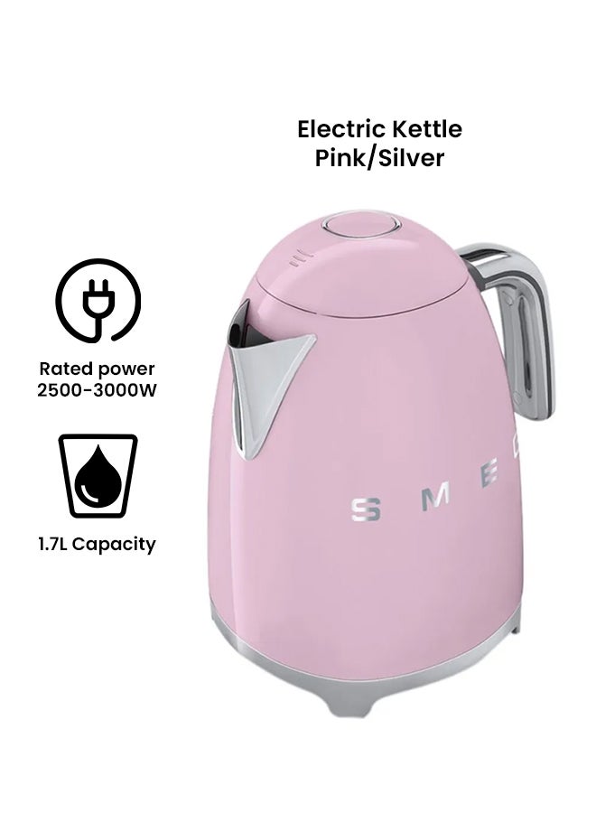 smeg 50's Retro Style Aesthetic Countertop Kettle 1.7 L 2400 W KLF03PKAU Pink/Silver  - Image 2