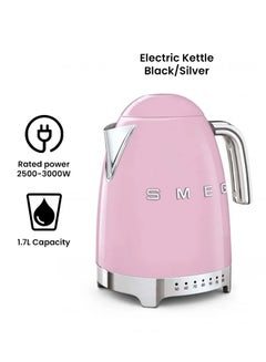 smeg 50's Retro Style Kettle 1.7 L KLF04PKUK/AU Pink/Silver  - Image 2