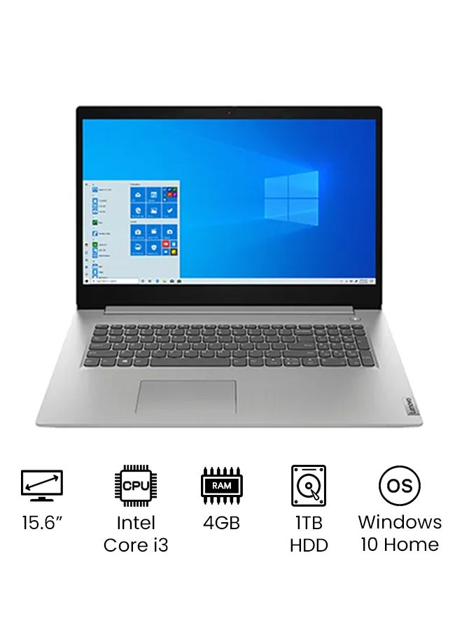 Lenovo IdeaPad3 81WE00UVAX (Upgraded Version) Laptop With 15.6 Inch HD Display, Intel 10th Gen Core i3-1005G1 Processer/4GB RAM/1TB HDD/Intel UHD Graphics/Windows 10 Home /International Version English Platinum Grey  - Image 1
