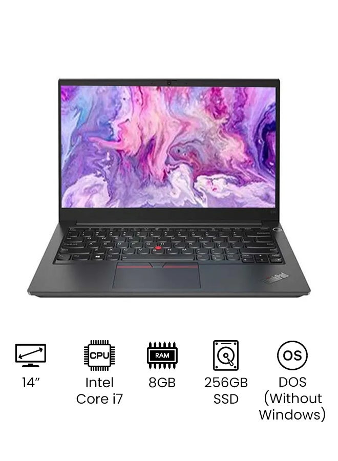 ThinkPad E14 Gen 2 (Upgraded Version) Laptop With 14-Inch Full HD Display, Core i5 Processor/8GB RAM/256GB SSD/DOS(Without windows)/Intel Iris Xe Graphics /International Version English/Arabic Black - v1645463630/N44379478A_1