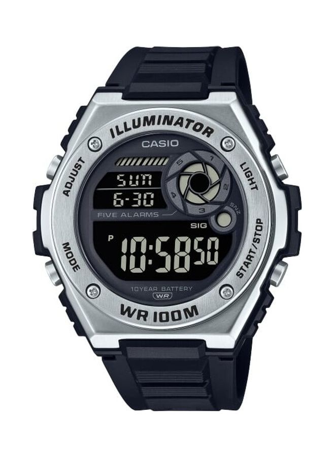 CASIO - Men's Black Dial Resin Band Digital Wrist Watch MWD-100H-1BVDF - Image 1