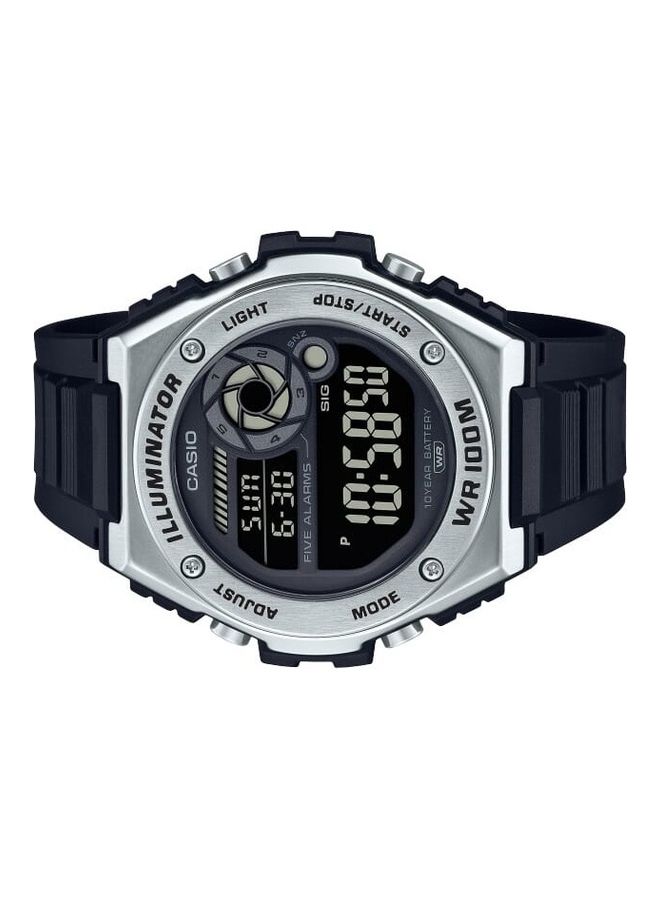 CASIO - Men's Black Dial Resin Band Digital Wrist Watch MWD-100H-1BVDF - Image 1
