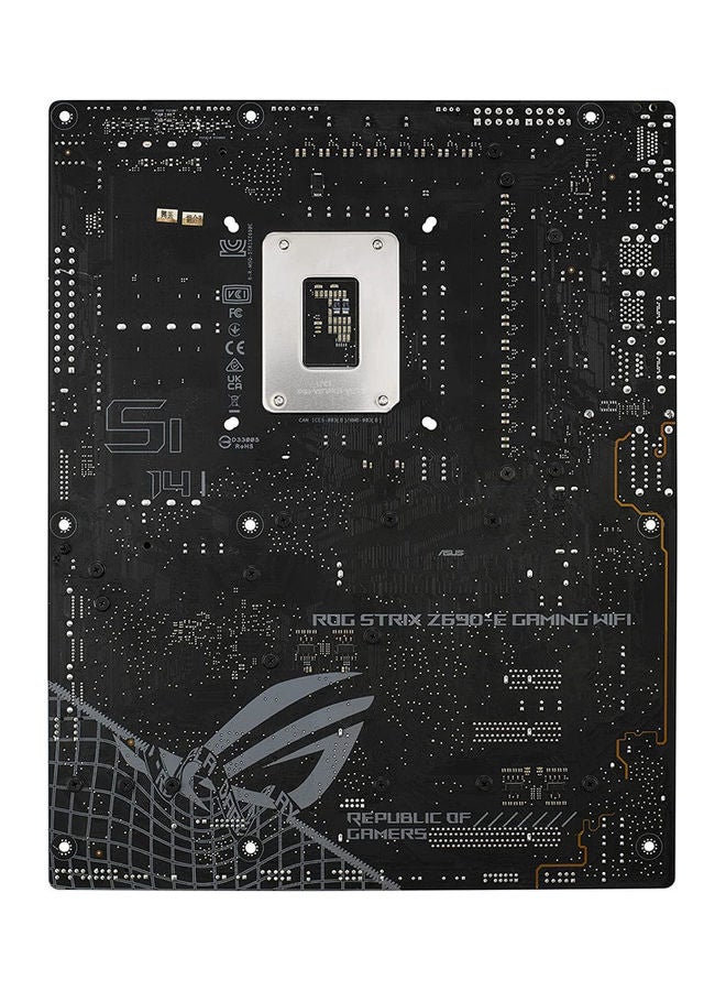 ASUS - Rog Strix Z690-E Gaming WiFi Intel LGA 1700 ATX Motherboard, 18+1 Power Stages, DDR5, PCIe 5.0, M.2 Combo-Sink, WiFi 6E, 2.5 GB Ethernet, Five M.2, Aura Sync | 90MB18J0-M0EAY0 Black - Image 1