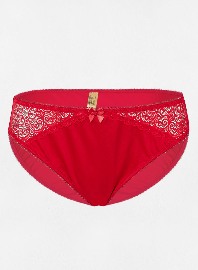 Amante - Ultimo Heritage Lace Brazilian Briefs Red - Image 1