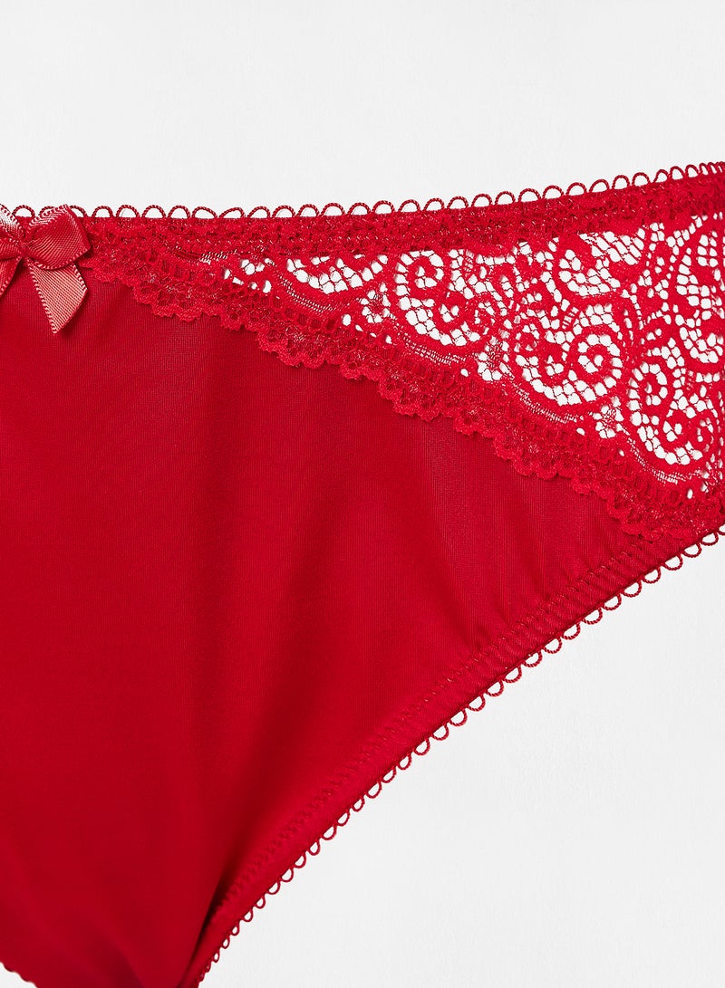 Amante - Ultimo Heritage Lace Brazilian Briefs Red - Image 1