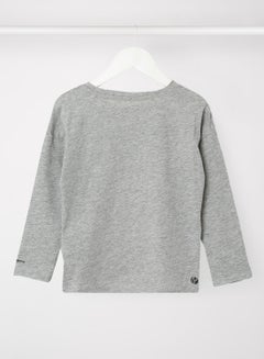 Pepe Jeans LONDON Girls Logo Long Sleeve T-Shirt Grey  - Image 2