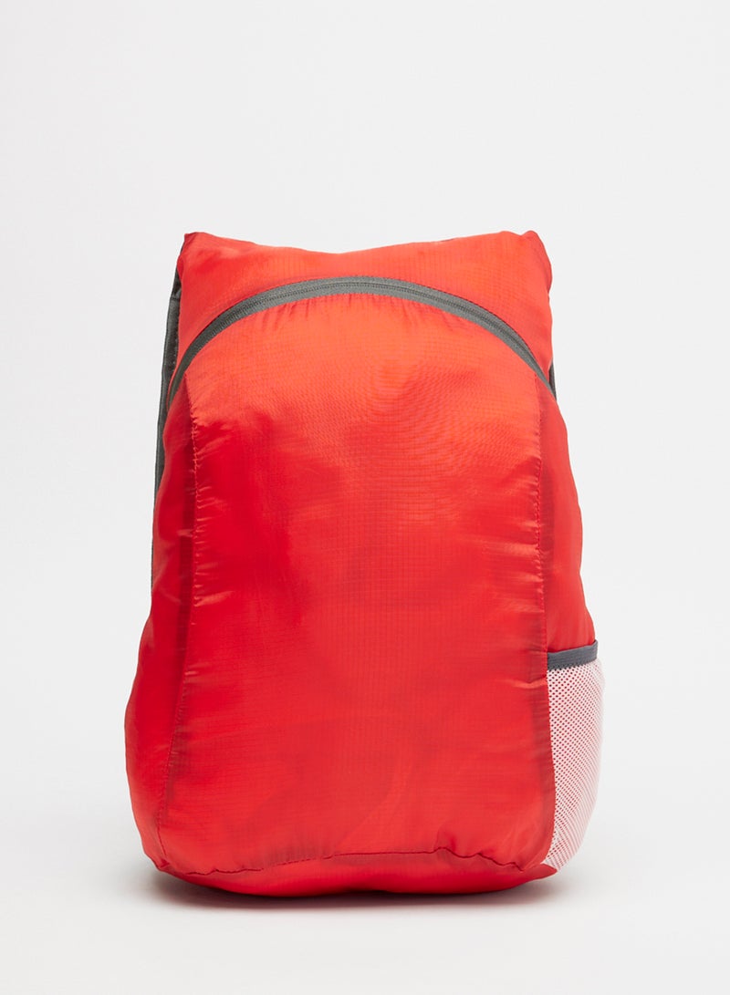 Casual Dyed Polyester Unisex One Size Backpack Red