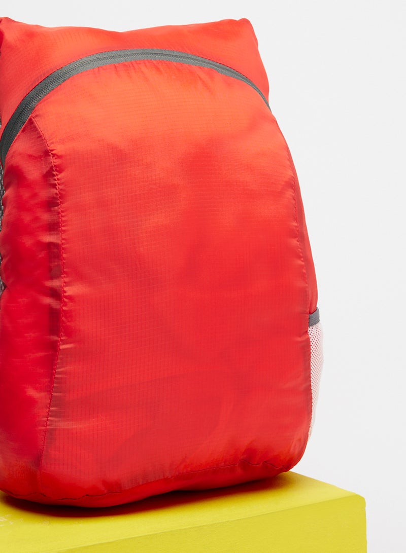 Casual Dyed Polyester Unisex One Size Backpack Red