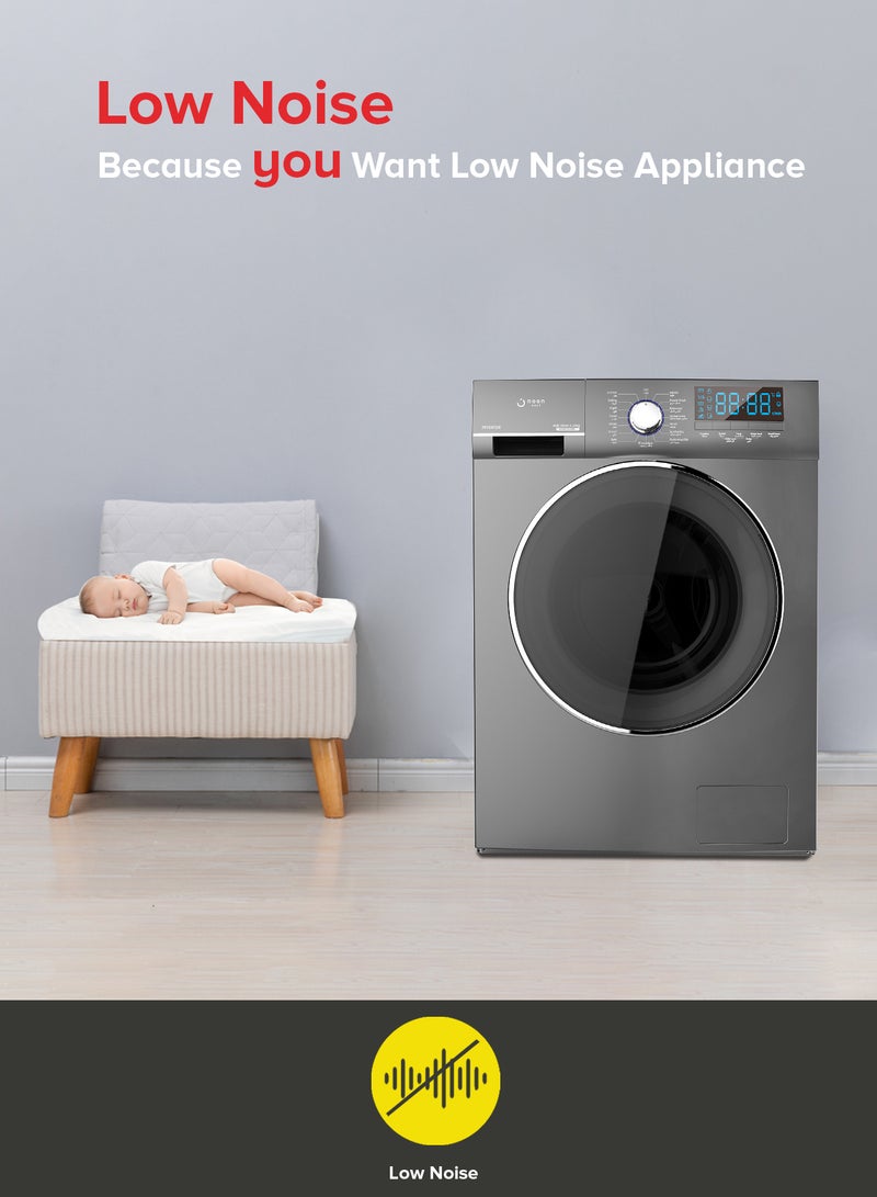 Noon East - Inverter Washing Machine 10 Kg - Front Loading Fully Automatic- Metallic Grey Washing Mashine With Washing, Rinse And Spinning Function Without Clothes Dryer washing_machine Metallic Grey - Image 1