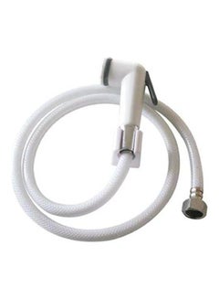 TOILET BIDET SPRAY SHATTAF WITH HOSE AND HOOK COMPLETE SET White