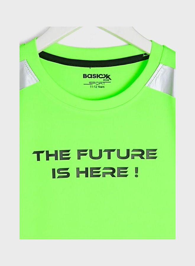 Basicxx - Youth Slogan T-Shirt For Boys Green - Image 1