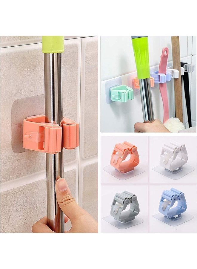 ماركة غير محددة Mop Broom Holder Broom Holder Wall Mounted Mop And Broom Holder Broom Organizer Grip Clips No Drilling Wall Mounted Storage Rack Storage & Organization Multicolour  - Image 3