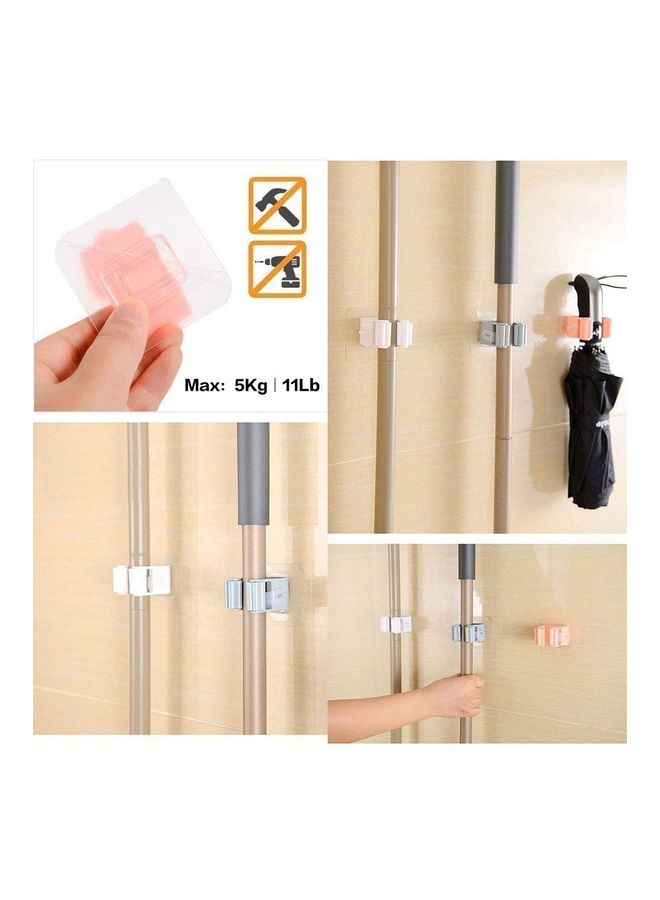 ماركة غير محددة Mop Broom Holder Broom Holder Wall Mounted Mop And Broom Holder Broom Organizer Grip Clips No Drilling Wall Mounted Storage Rack Storage & Organization Multicolour  - Image 3